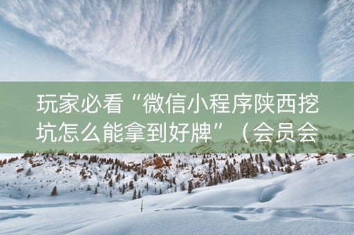 玩家必看“微信小程序陕西挖坑怎么能拿到好牌”（会员会提高胜率吗)