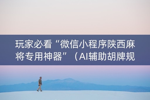 玩家必看“微信小程序陕西麻将专用神器”（AI辅助胡牌规则)