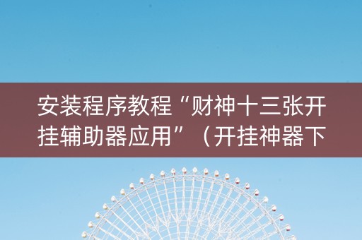 安装程序教程“财神十三张开挂辅助器应用”（开挂神器下载)