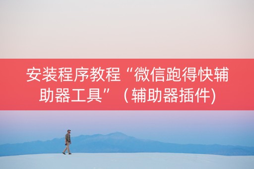 安装程序教程“微信跑得快辅助器工具”（辅助器插件)