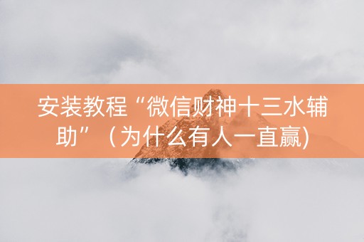 安装教程“微信财神十三水辅助”（为什么有人一直赢)