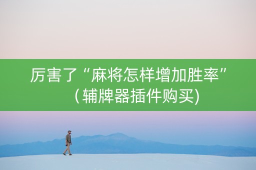 厉害了“麻将怎样增加胜率”（辅牌器插件购买)