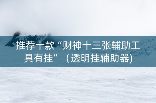 推荐十款“财神十三张辅助工具有挂”（透明挂辅助器)