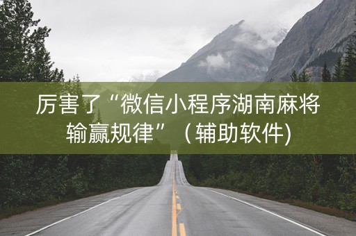 厉害了“微信小程序湖南麻将输赢规律”（辅助软件)