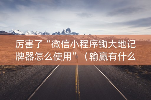 厉害了“微信小程序锄大地记牌器怎么使用”（输赢有什么规律)