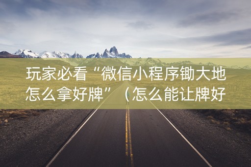 玩家必看“微信小程序锄大地怎么拿好牌”（怎么能让牌好一点)