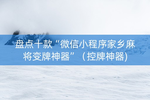 盘点十款“微信小程序家乡麻将变牌神器”（控牌神器)