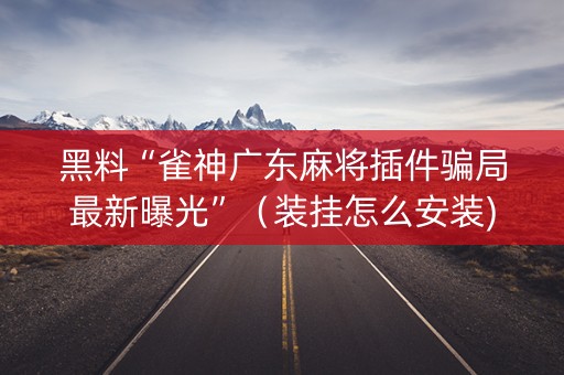黑料“雀神广东麻将插件骗局最新曝光”（装挂怎么安装)