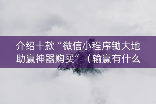 介绍十款“微信小程序锄大地助赢神器购买”（输赢有什么规律)