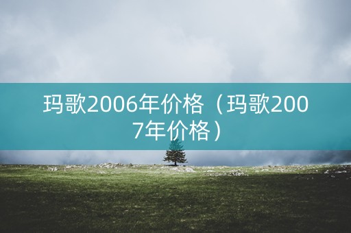 玛歌2006年价格（玛歌2007年价格）