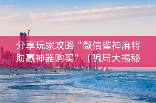 分享玩家攻略“微信雀神麻将助赢神器购买”（骗局大揭秘)