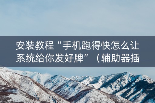 安装教程“手机跑得快怎么让系统给你发好牌”（辅助器插件)