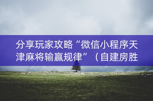 分享玩家攻略“微信小程序天津麻将输赢规律”（自建房胜负规律)