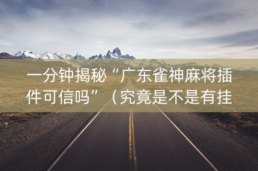 一分钟揭秘“广东雀神麻将插件可信吗”（究竟是不是有挂)
