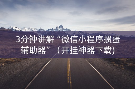 3分钟讲解“微信小程序掼蛋辅助器”（开挂神器下载)