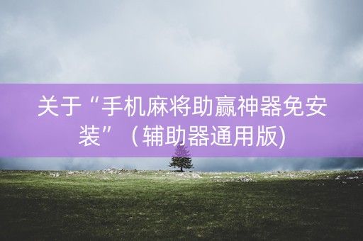 关于“手机麻将助赢神器免安装”（辅助器通用版)