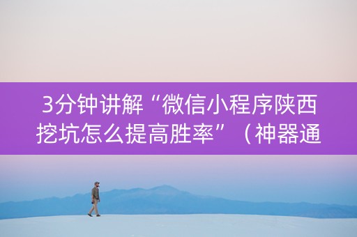 3分钟讲解“微信小程序陕西挖坑怎么提高胜率”（神器通用版)