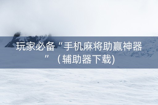 玩家必备“手机麻将助赢神器”（辅助器下载)