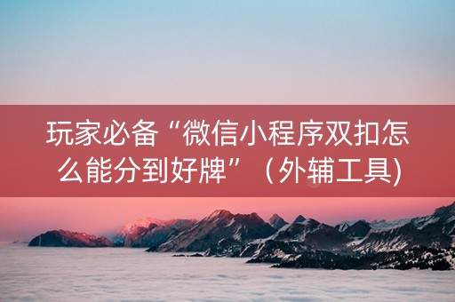 玩家必备“微信小程序双扣怎么能分到好牌”（外辅工具)