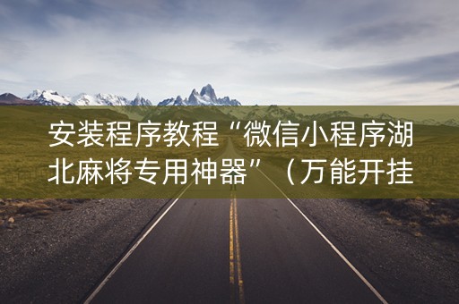安装程序教程“微信小程序湖北麻将专用神器”（万能开挂器)
