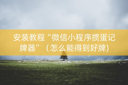 安装教程“微信小程序掼蛋记牌器”（怎么能得到好牌)