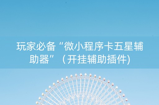 玩家必备“微小程序卡五星辅助器”（开挂辅助插件)