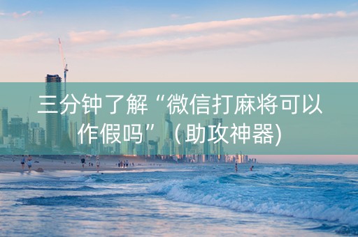 三分钟了解“微信打麻将可以作假吗”（助攻神器)