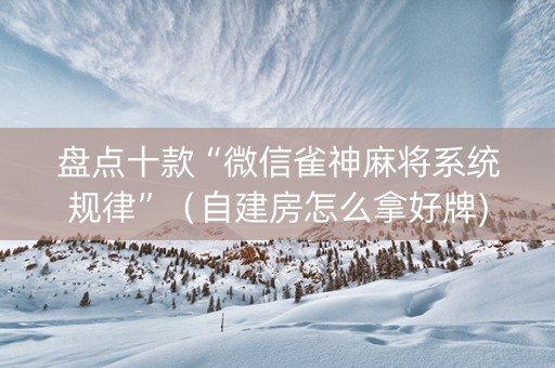 盘点十款“微信雀神麻将系统规律”（自建房怎么拿好牌)