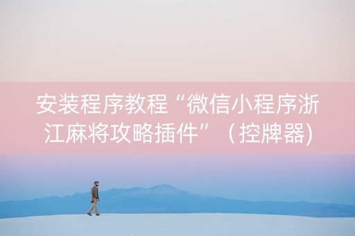 安装程序教程“微信小程序浙江麻将攻略插件”（控牌器)
