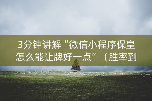 3分钟讲解“微信小程序保皇怎么能让牌好一点”（胜率到哪调)