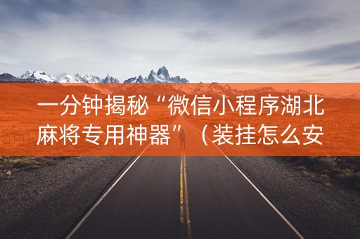 一分钟揭秘“微信小程序湖北麻将专用神器”（装挂怎么安装)