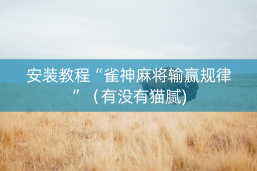 安装教程“雀神麻将输赢规律”（有没有猫腻)