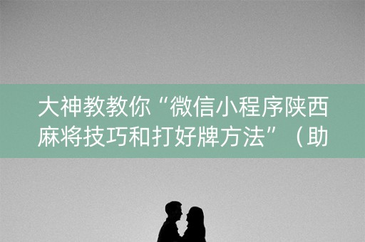 大神教教你“微信小程序陕西麻将技巧和打好牌方法”（助攻神器)