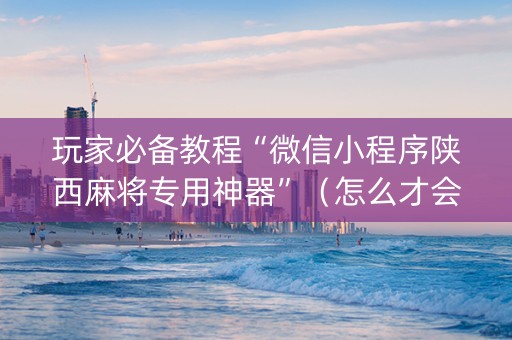 玩家必备教程“微信小程序陕西麻将专用神器”（怎么才会赢)