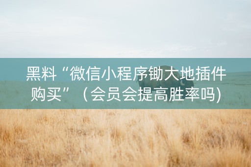 黑料“微信小程序锄大地插件购买”（会员会提高胜率吗)