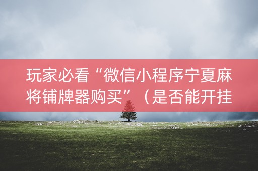 玩家必看“微信小程序宁夏麻将铺牌器购买”（是否能开挂)
