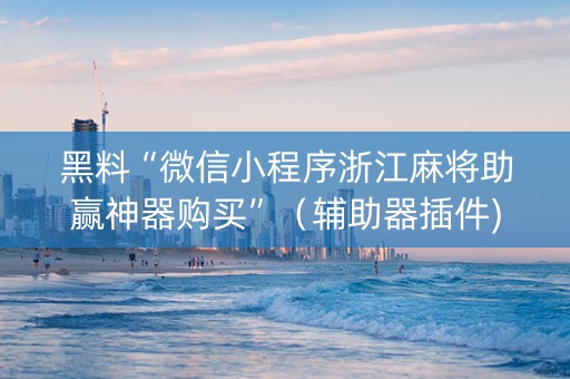 黑料“微信小程序浙江麻将助赢神器购买”（辅助器插件)
