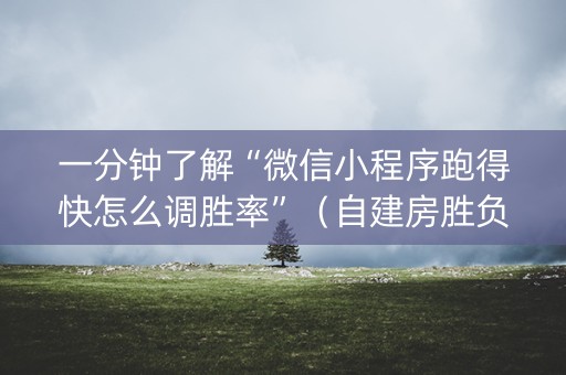 一分钟了解“微信小程序跑得快怎么调胜率”（自建房胜负规律)
