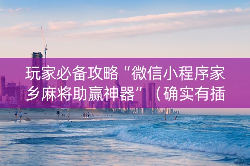 玩家必备攻略“微信小程序家乡麻将助赢神器”（确实有插件吗)