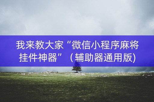 我来教大家“微信小程序麻将挂件神器”（辅助器通用版)