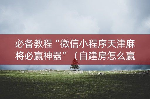 必备教程“微信小程序天津麻将必赢神器”（自建房怎么赢)
