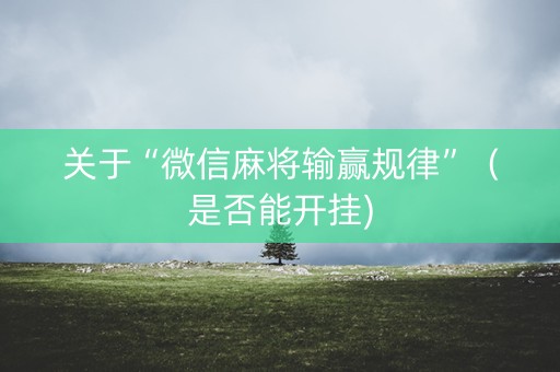 关于“微信麻将输赢规律”（是否能开挂)