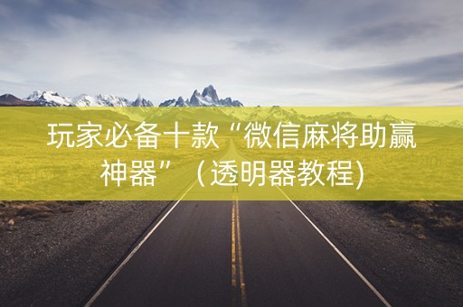 玩家必备十款“微信麻将助赢神器”（透明器教程)