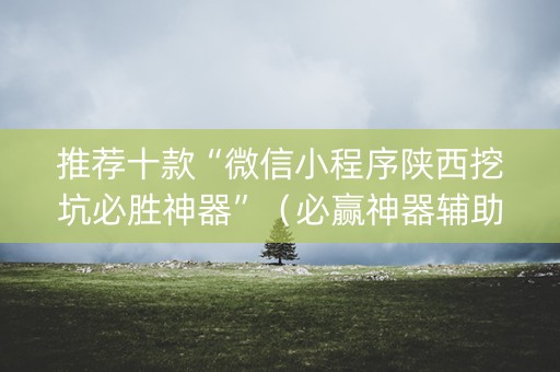 推荐十款“微信小程序陕西挖坑必胜神器”（必赢神器辅助器)