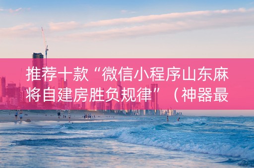 推荐十款“微信小程序山东麻将自建房胜负规律”（神器最新免费)