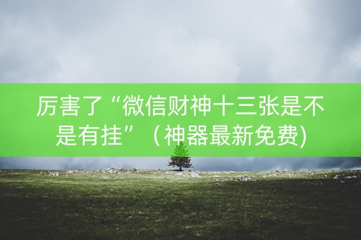 厉害了“微信财神十三张是不是有挂”（神器最新免费)