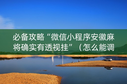 必备攻略“微信小程序安徽麻将确实有透视挂”（怎么能调好牌)