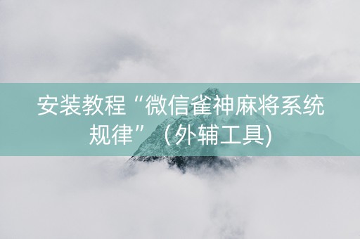 安装教程“微信雀神麻将系统规律”（外辅工具)