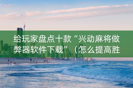 给玩家盘点十款“兴动麻将做弊器软件下载”（怎么提高胜率)