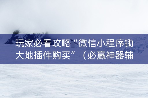 玩家必看攻略“微信小程序锄大地插件购买”（必赢神器辅助器)